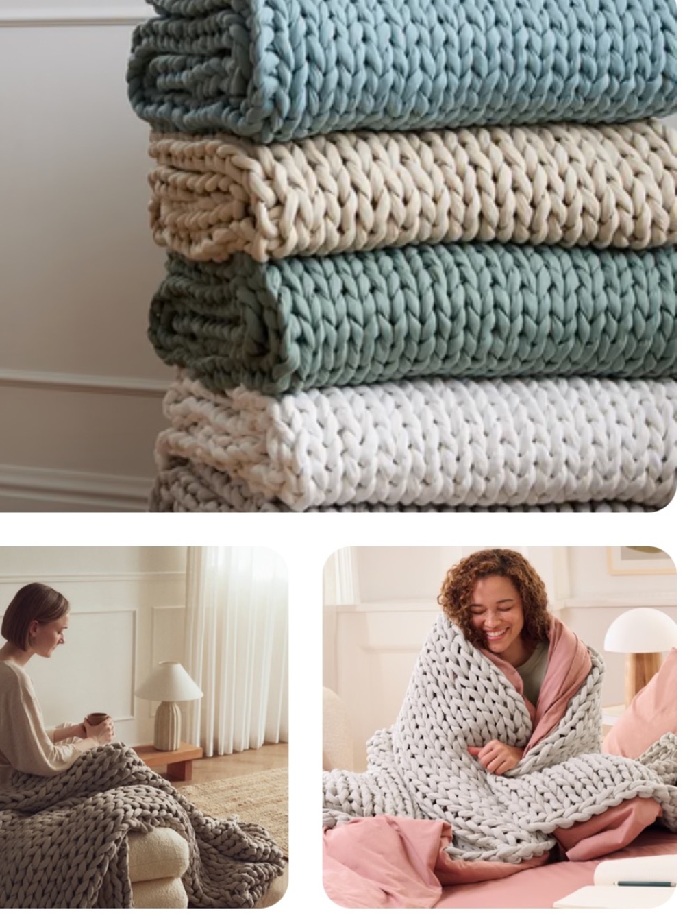 Bearaby Weighted Blanket in Moonstone Grey - Picture 2 of 7